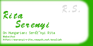 rita serenyi business card